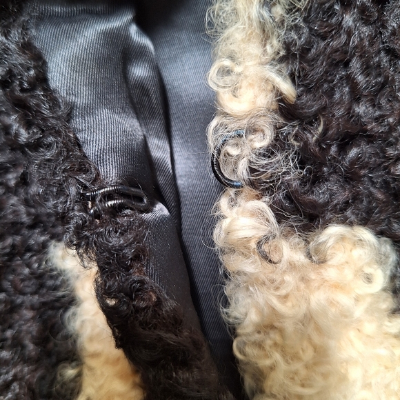 Vintage Persian lamb vest curly Karakul fur shearling furry cow print cowboy - Picture 6 of 11